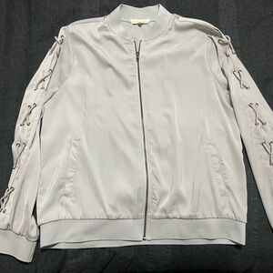 Gilded Intent Light Gray Bomber